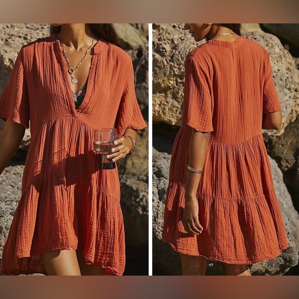 Anthropologie The Kallie Flowy Sheer Tunic Dress, Size XS